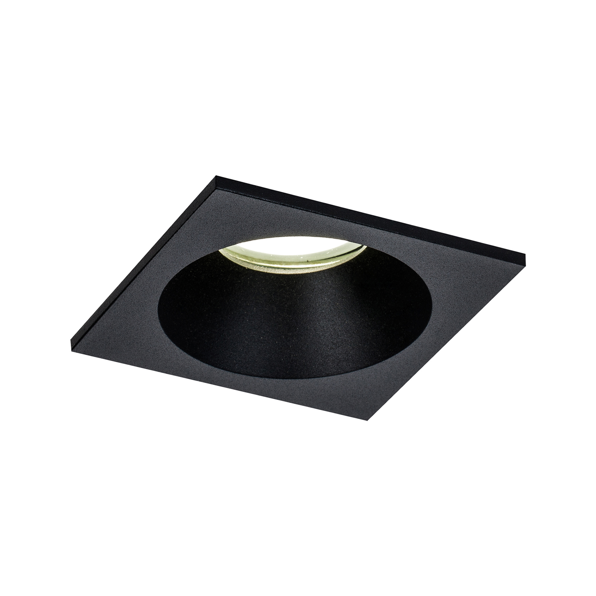 M6813  Comfort GU10 8.5cm Square Downlight IP54 Matt Black